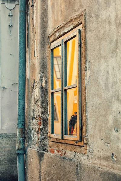 Venster Oud Huis Zagreb — Stockfoto