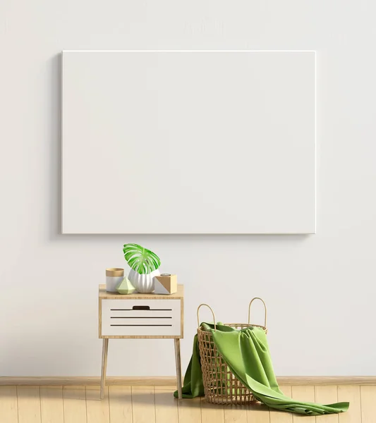 Modern Interieur Met Koffietafel Poster Mock Illustratie — Stockfoto
