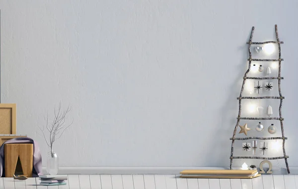 Modern Minimalist Noel Skandinav Tarzı Çizim Duvar Kadar Sahte — Stok fotoğraf