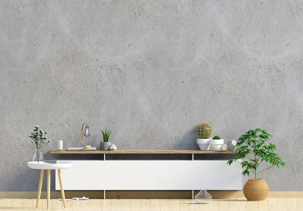 Modern Interior Design Scandinavian Style Mock Wall Illustration — Stock Photo, Image