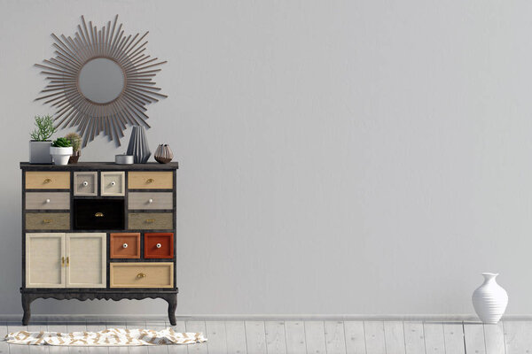 Современный интерьер с дресс-кодом. 3d иллюстрация
.