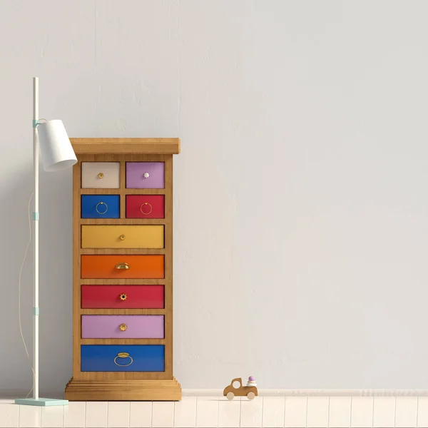 Kamar Anak Pastel Ruang Bermain Gaya Modern Ilustrasi Dinding Mock — Stok Foto