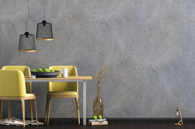 Duvar iç yemek alanı ile ilgili alay et. oturma odası modern st