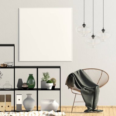 Çağdaş tarzda ıiç tasarım. Posteri taklit et. 3D illus