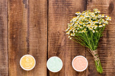 Papatya aromaterapi Tema, el yapımı kozmetik. metin için yer