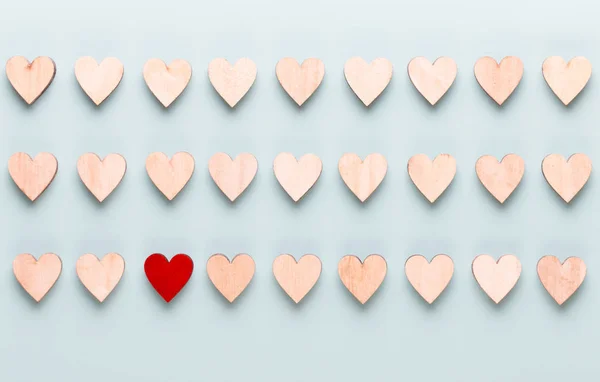 Mutlu Sevgililer günü arka plan. Pastel küçük kalpler ile bac — Stok fotoğraf