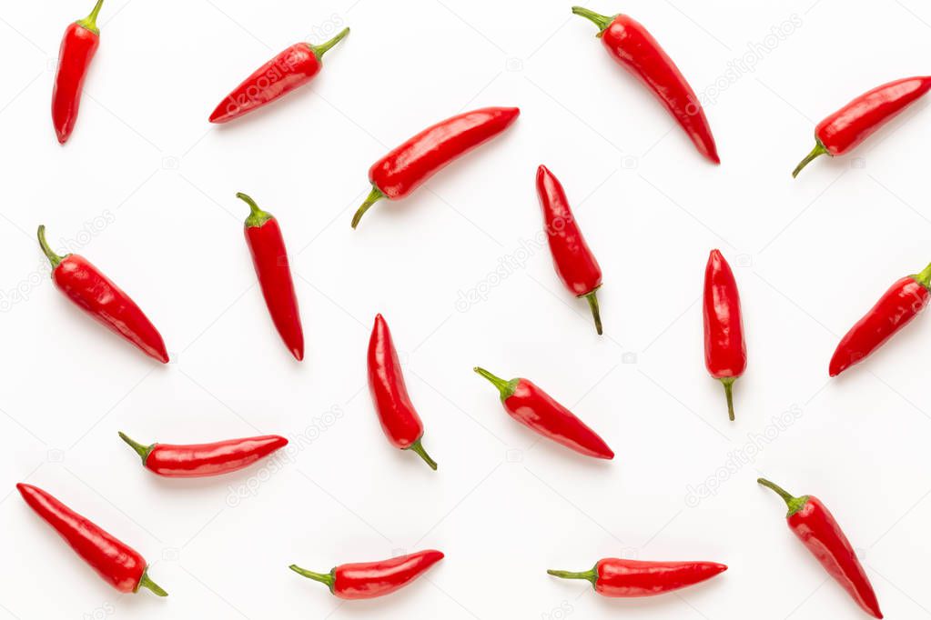 Chili or chilli cayenne pepper isolated on white background cuto
