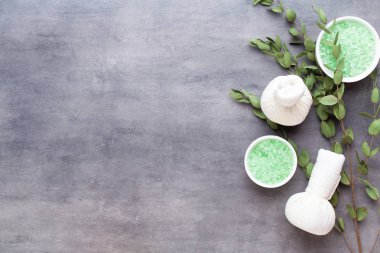 Spa tedavi kavramı, doğal cosmeti ile düz yatıyordu kompozisyon