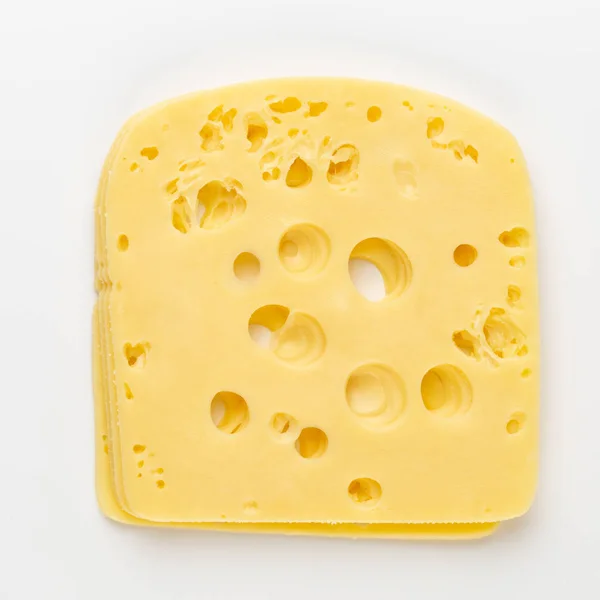 Cheese slice on white background. — Stock Photo, Image