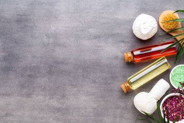 Spa tedavi kavramı, doğal cosmeti ile düz yatıyordu kompozisyon