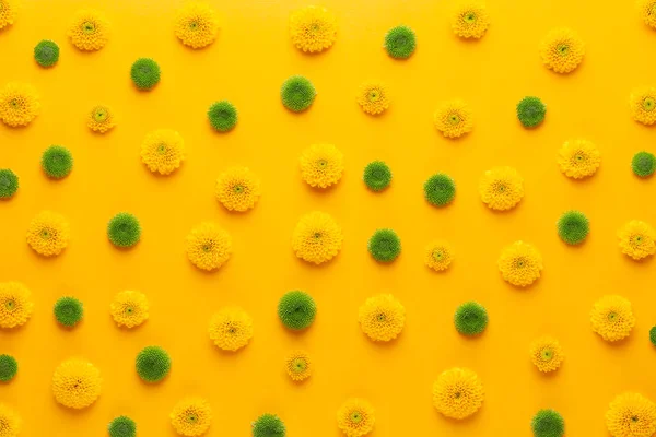 Yellow flower pattern on a yellow background.  Spring greeting c