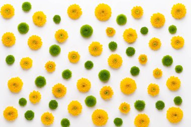 Sarı arka planda sarı çiçek deseni. Bahar selamlaması c