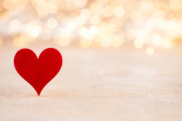 Red heart bokeh background, valentine day greeting card. — Stock Photo, Image