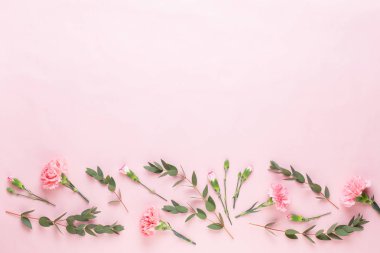 Çiçek ve eucaaliptus bileşimi. Desen çeşitli col yaptı