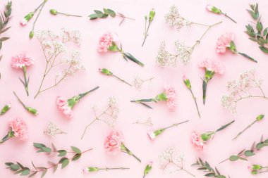 Çiçek ve eucaaliptus bileşimi. Desen çeşitli col yaptı