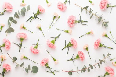 Çiçek ve eucaaliptus bileşimi. Desen çeşitli col yaptı