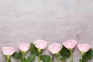 Çiçekler sevgililer günü kompozisyonu. GR üzerindeki pembe gülden yapılmış çerçeve