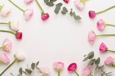 Beyaz bir arka plan üzerinde güzel renkli tipik çiçekler. Sprin