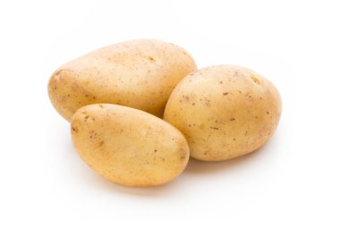 Beyaz arka plan üzerinde izole yeni patates.