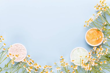 Papatya aromaterapi Tema, el yapımı kozmetik. metin için yer