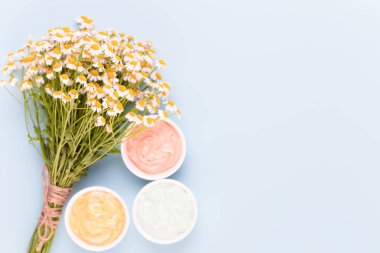 Papatya aromaterapi Tema, el yapımı kozmetik. metin için yer