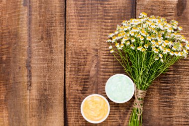Papatya aromaterapi Tema, el yapımı kozmetik. metin için yer