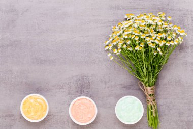 Papatya aromaterapi Tema, el yapımı kozmetik. metin için yer