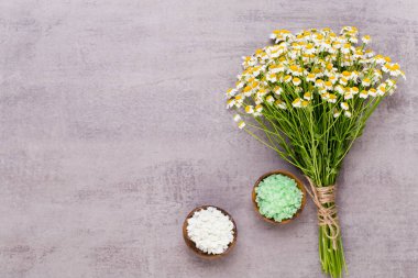 Papatya aromaterapi Tema, el yapımı kozmetik. metin için yer