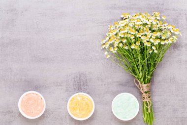 Papatya aromaterapi Tema, el yapımı kozmetik. metin için yer