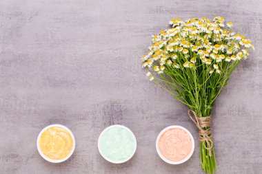 Papatya aromaterapi Tema, el yapımı kozmetik. metin için yer