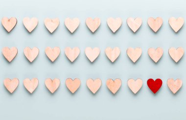 Mutlu Sevgililer günü arka plan. Pastel küçük kalpler ile bac