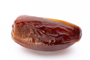 Kuru tarihler beyaz arkaplanda izole edilmiş. Üst Manzara. Düz yatıyordu.