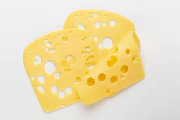 Cheese slice on white background. — Stock Photo, Image