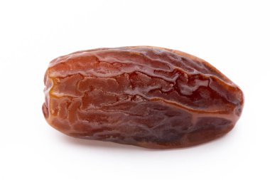 Kuru tarihler beyaz arkaplanda izole edilmiş. Üst Manzara. Düz yatıyordu.