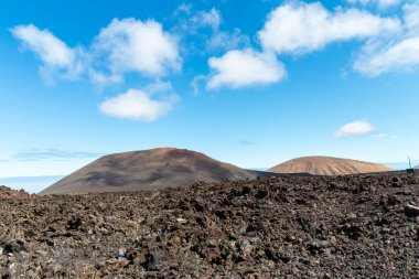 bir görünümü Beach, lanzarote, Kanarya Adaları, İspanya.