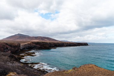 bir görünümü Beach, lanzarote, Kanarya Adaları, İspanya.
