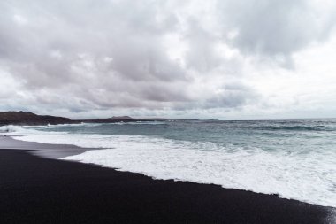 bir görünümü Beach, lanzarote, Kanarya Adaları, İspanya.