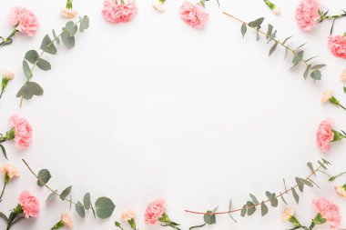 Çiçek ve eucaaliptus bileşimi. Desen çeşitli col yaptı