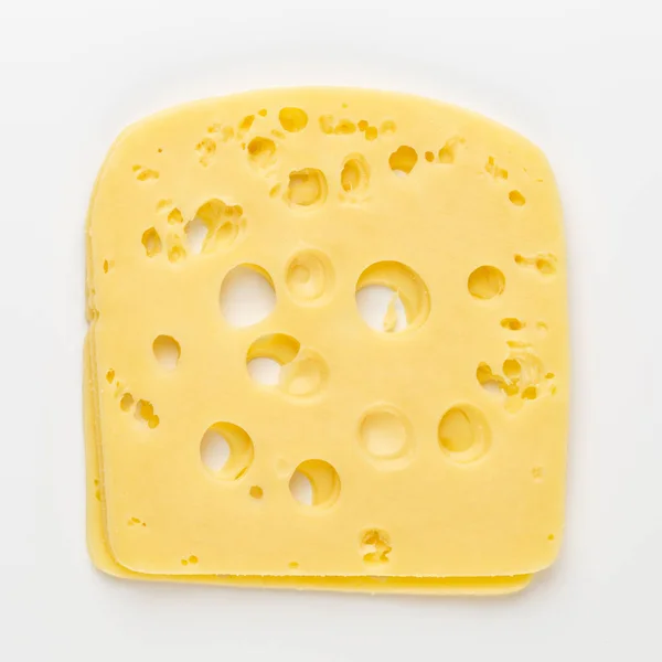 Cheese slice on white background. — Stock Photo, Image