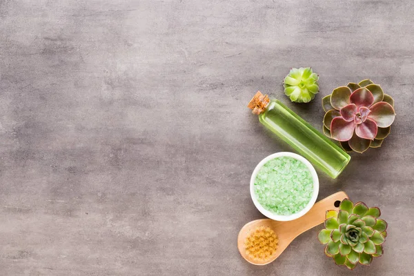 El yapımı biyo-kozmetik ve kaktüs kompozitli spa arka planı