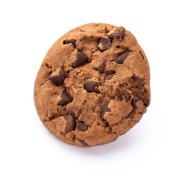 Beyaz arka plan üzerinde izole çikolatalı kurabiye. Tatlı biscu