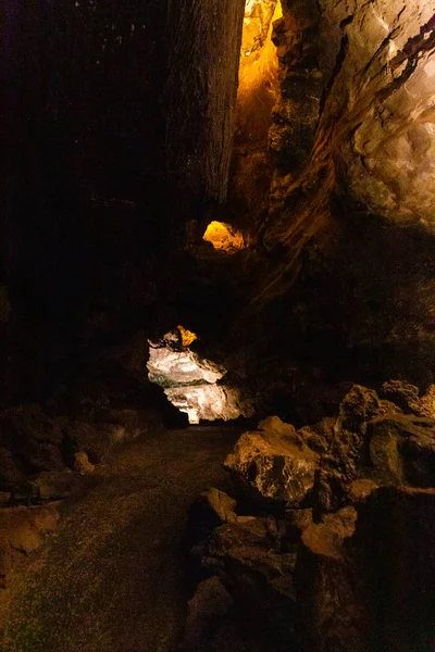 Cueva de Los Verdes miejsce do odwiedzenia na wyspie Lanzarote. — Zdjęcie stockowe