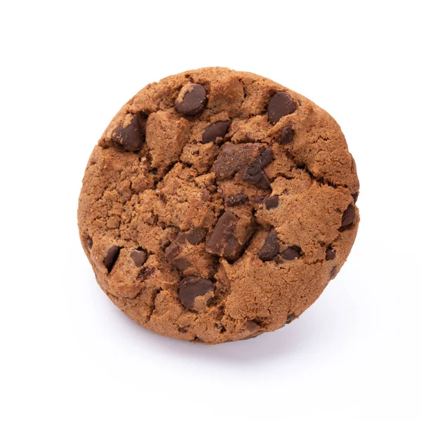 Beyaz arka plan üzerinde izole çikolatalı kurabiye. Tatlı biscu