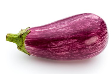 Taze patlıcan, beyaz arka plan üzerinde patlıcan.