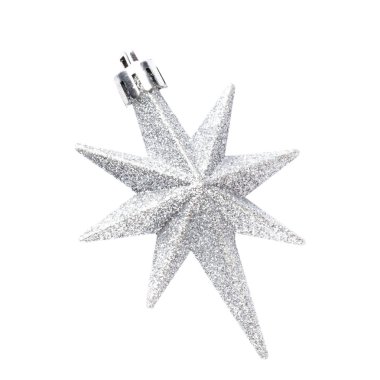 Beyaz bir arka planda Noel dekoru yakın plan. İzole edilmiş - Resim