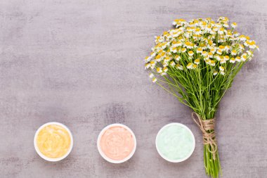 Papatya aromaterapi Tema, el yapımı kozmetik. metin için yer