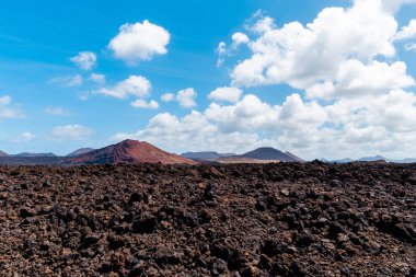 bir görünümü Beach, lanzarote, Kanarya Adaları, İspanya.