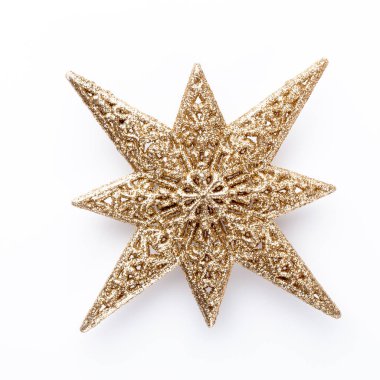 Beyaz bir arka planda Noel dekoru yakın plan. İzole edilmiş - Resim