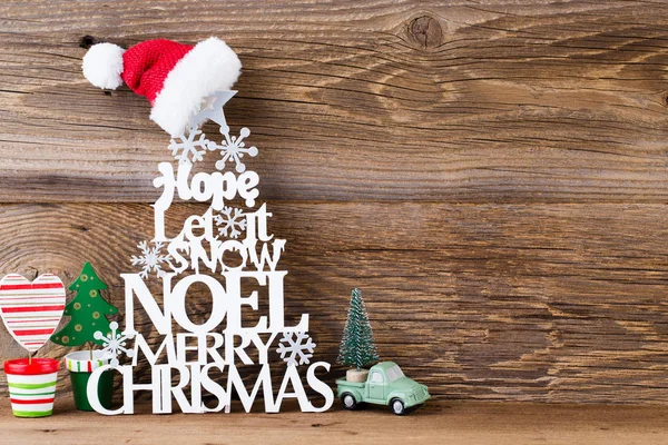 Christmas tree, Noel wish, spruce of the letters. — Stock Photo, Image