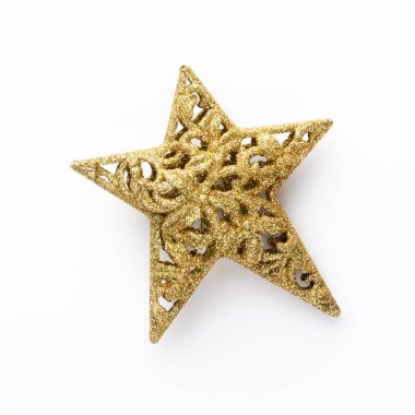 Beyaz bir arka planda Noel dekoru yakın plan. İzole edilmiş - Resim